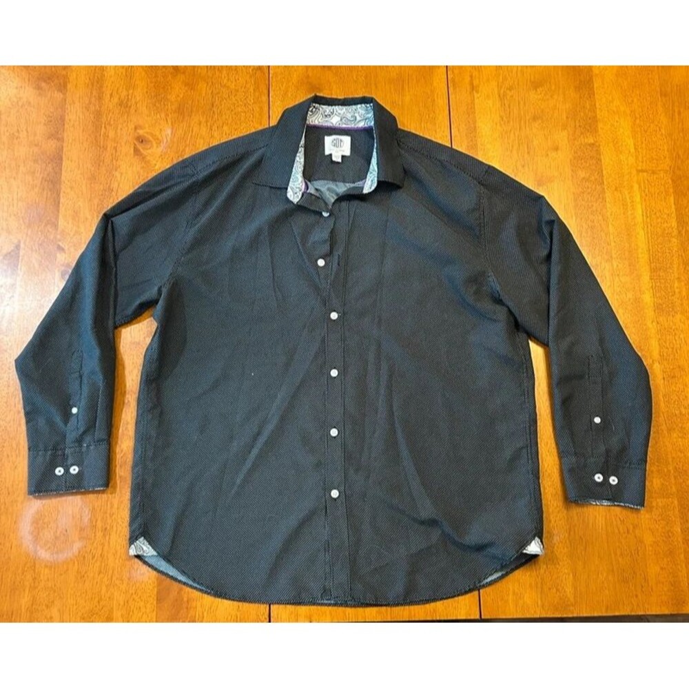 Society of Threads NYC Black Polka Dot Button Down Shirt XL